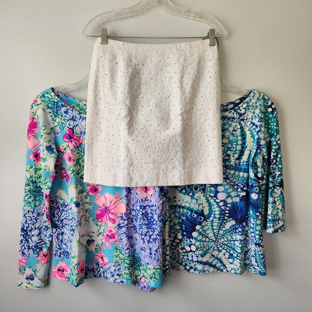 Lilly Pulitzer Skirt 6P Top S 3 Piece Set Women Summer Wear Cruise Vacation Boho
